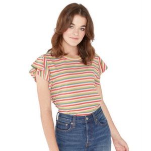 ban.do Mini Vintage Striped Ruffle Tee, Size Medium